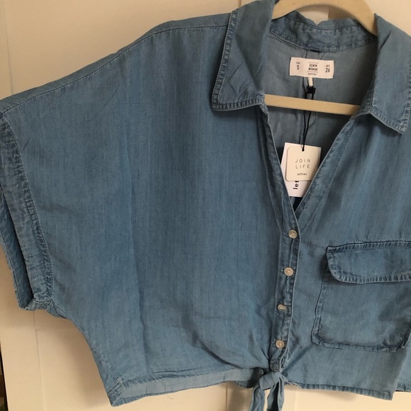 Lefties Blue Denim Short Top NWT - Picture 4 of 9